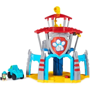 Playset Quartier Général Dino Rescue Pat Patrouille avec effets sonores, véhicule et figurine Rex