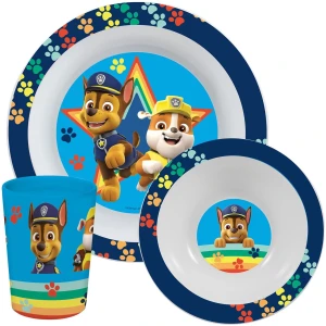 Set de Vaisselle Pat'Patrouille 3 Pièces Assiette Bol Gobelet