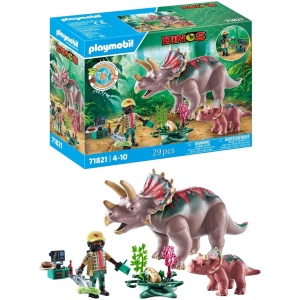 Figurines Triceratops Playmobil Dinos - Adulte et Bébé