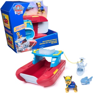 Véhicule Sea Patroller avec figurines Chase et requin, 2 modes de patrouille terre et mer