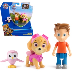Pack Figurines Skye et Alex Porter Pat'Patrouille avec Hibou Chanteur