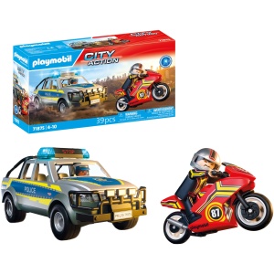 Jouet Police Playmobil Action Heroes Poursuite Pick-Up avec Sons et Lumières