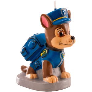Bougie Figurine 3D Pat'Patrouille Chase Cire Bleu 15 cm
