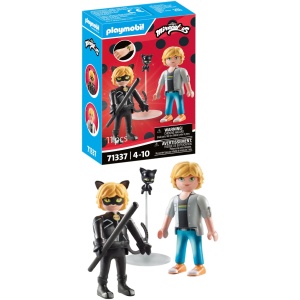 Figurine Adrien & Chat Noir Playmobil Miraculous - Articulée 7 cm