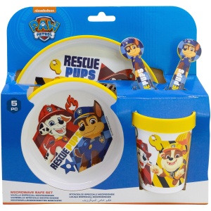 Set de Vaisselle Pat'Patrouille - Assiette, Bol, Gobelet et Couverts