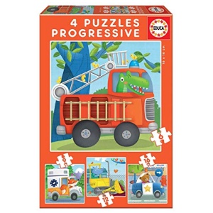 Puzzles progressifs Pat'Patrouille Educa, lot de 4 en 16 x 16 cm