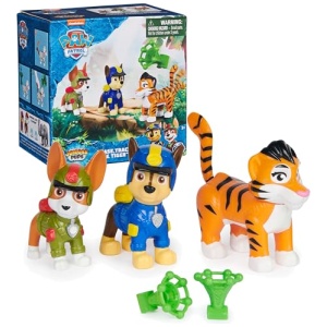 Figurines Pat'Patrouille Jungle Pups : Chase, Tracker et tigre